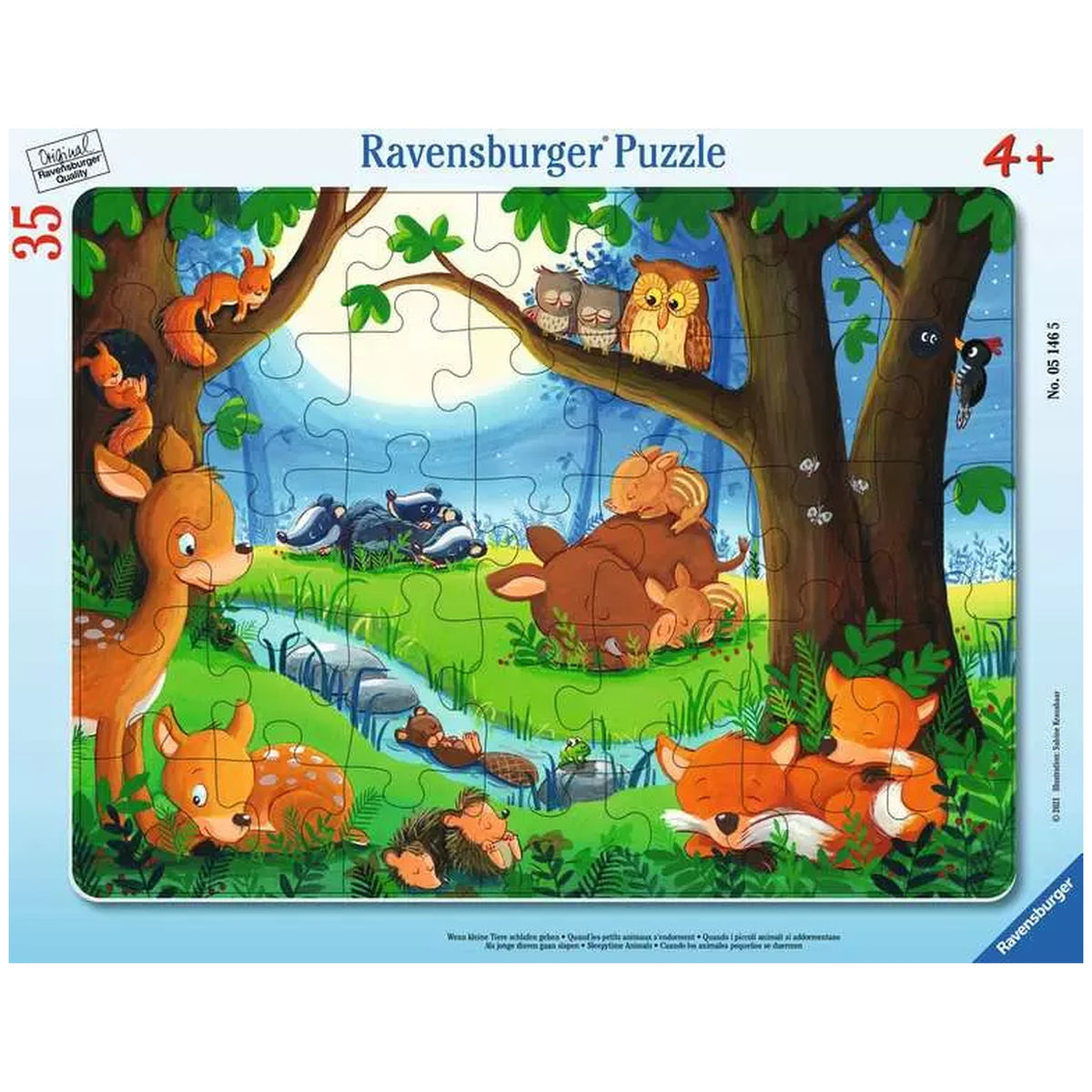 Ravensburger - Wenn kleine Tiere schlafen gehen - 35 Teile - Puzzles