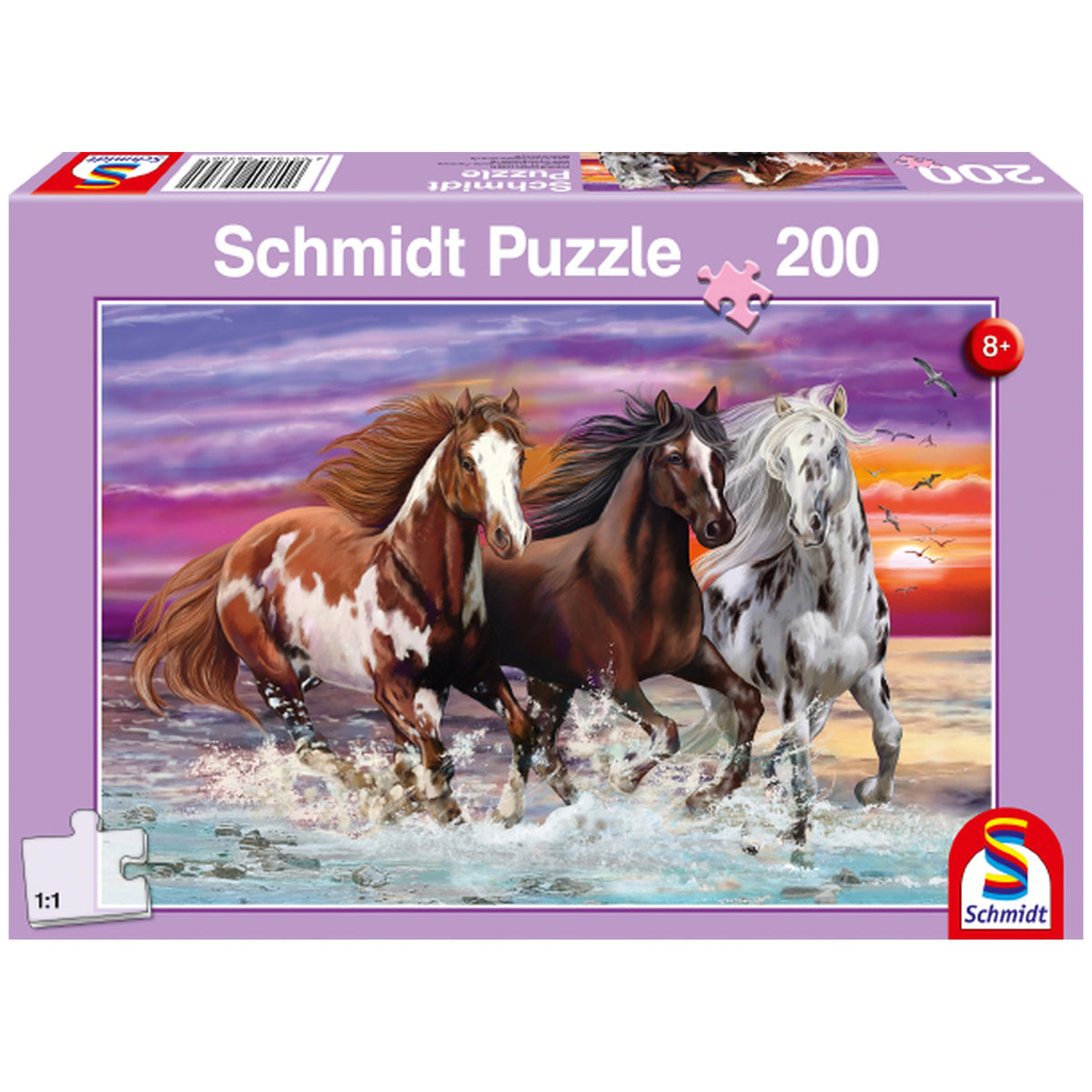 SCHMIDT SPIELE - Trio wilder Pferde 200 Teile Kinderpuzzle - Puzzles