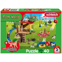 Schmidt Spiele - Farm World Happy Dogs 40 Pcs and 1 Figure - Puzzles