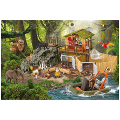 Schmidt Spiele - Schleich Crocodile Research Station 100 Pcs and 2 Figures - Puzzles