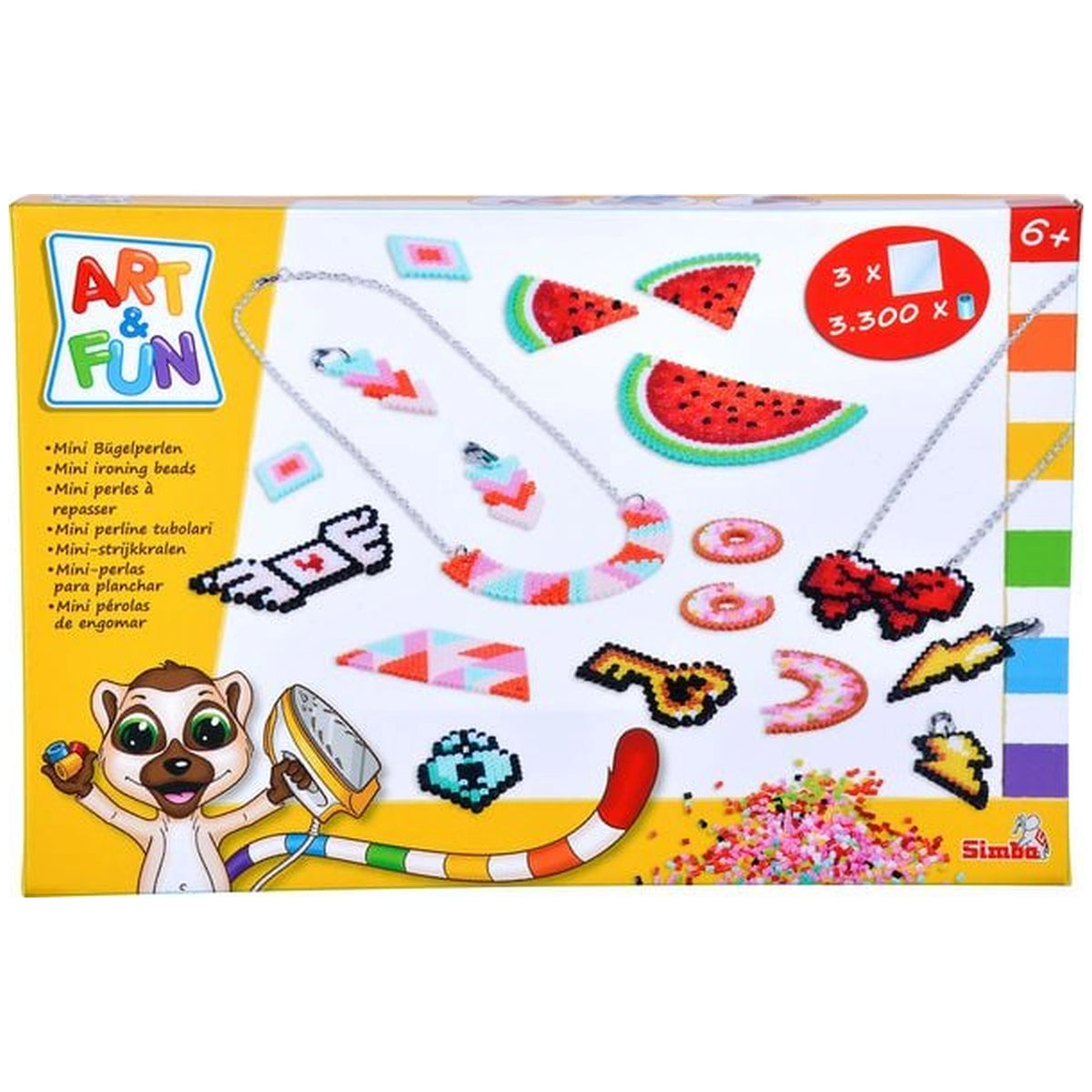 Simba - Art & Fun Mini Bügelperlen Halsketten- und Ohrring-Set - Basteln