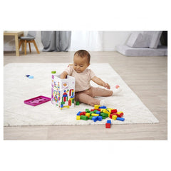 Simba - Steck- und Stapelspielzeug - Eichhorn Bunte Holzbausteine 50 Teile - 12 Monate+