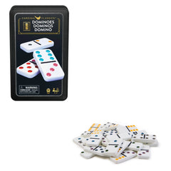 Spin Master Games - Cardinal Classics - Double-Six Domino Travel Set for Kids and Adults Ages 5 Years+ - 28-Piece Strategic Colour-Dot Tabletop Game for 2 to 4 Players with Starter Piece