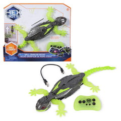 Spin Master - HEX BOTS - Remote Controlled Wall-Climbing Gecko Toy for Kids Ages 4 Years+ - Full Function Interactive RC Robotic Creature with LED Eyes, Silicone Tail and USB Rechargeable Battery