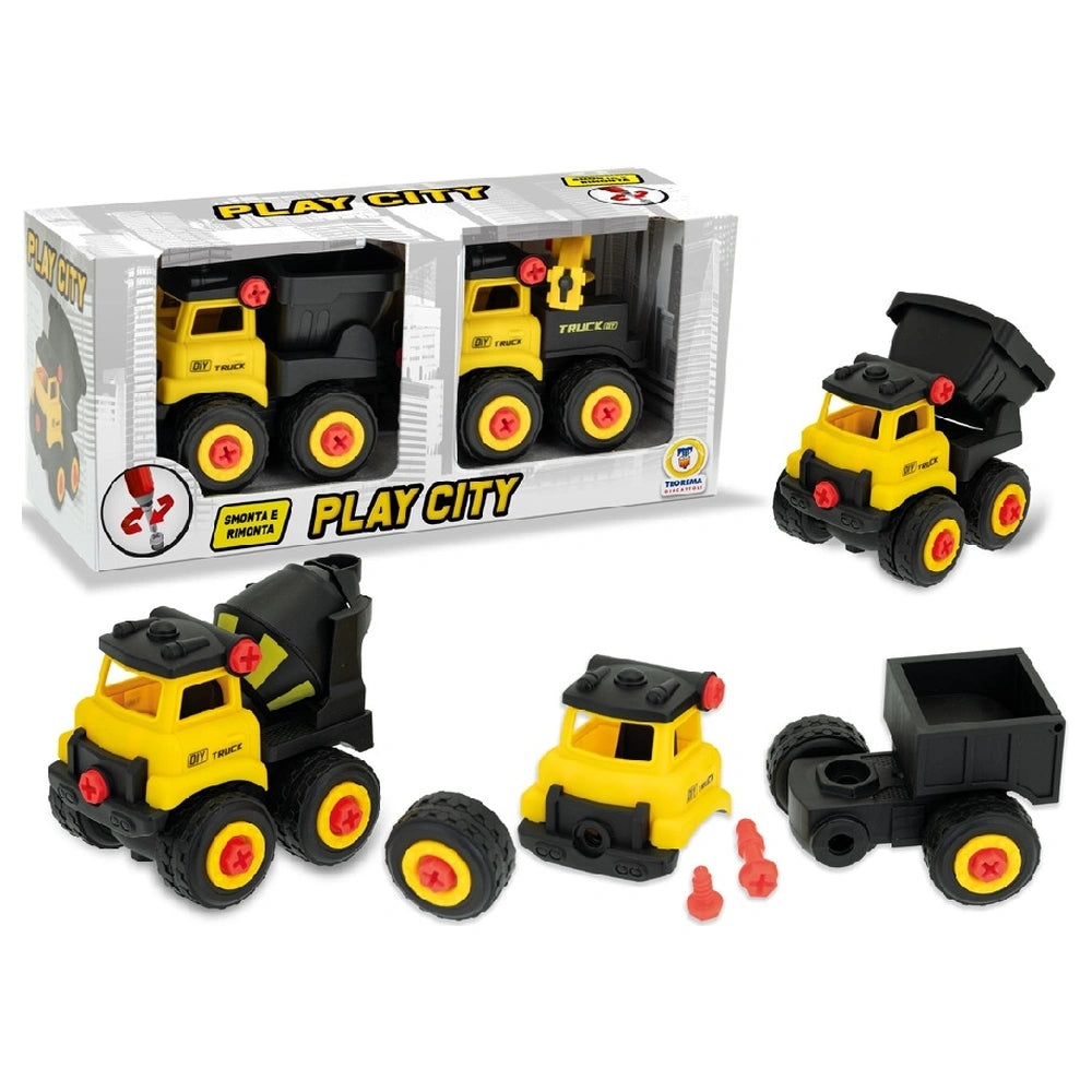 Teorema - Play Vehicles - DIY Construction Truck Set - Yellow Black Red - 3 Years