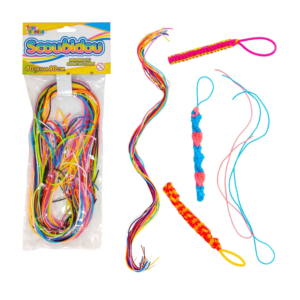 Toys Garden - Arts Crafts - Scoubidou Craft Strings - 40 Soft Threads - 5+ Years