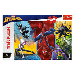 Trefl - 100-Piece Puzzle - Spider-Man Upside Down - Puzzles Age +5 - TRF16347