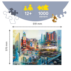 Trefl - 1000 Piece Jigsaw Puzzle - Woodcraft New York Collage - Puzzles Age +14 - TRF20147