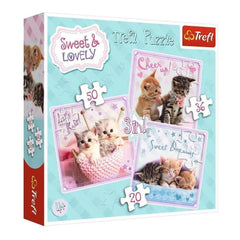 Trefl - 3 Puzzles in 1 - Sweet Kittens - Puzzles - 3+ - TRF34809