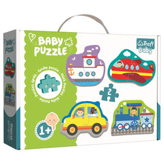 Trefl - 4 Puzzles in 1 Shaped - Baby Classic Transport - Puzzles Age +1 - TRF36075