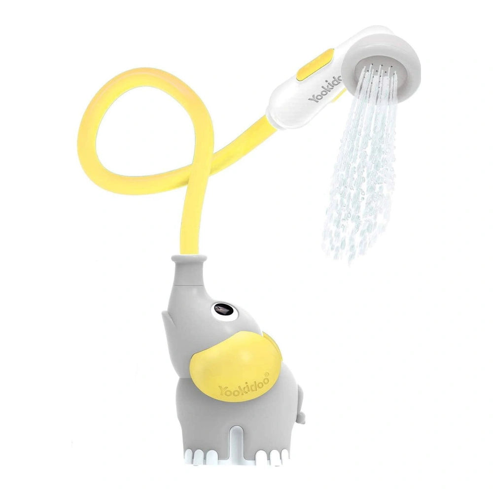 Yookidoo - Yellow Elephant Baby Shower for Infants Ages 0-24 Months - IPX7 Waterproof Portable Battery-Operated Bath Pump and Gentle Rinsing Shower Head