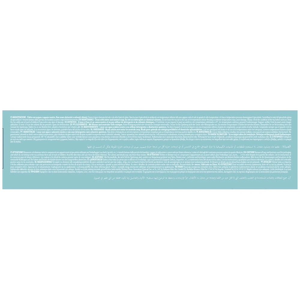 Baby Clementoni Doudou Sweet Bunny Comforter is set against a light blue background with dense Arabic text.