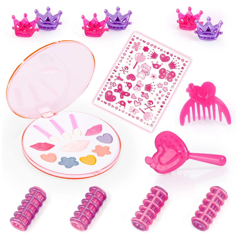 BAYER DESIGN Charlene Super Model toy figure in a colorful tray featuring a heart design with pink and red rims.