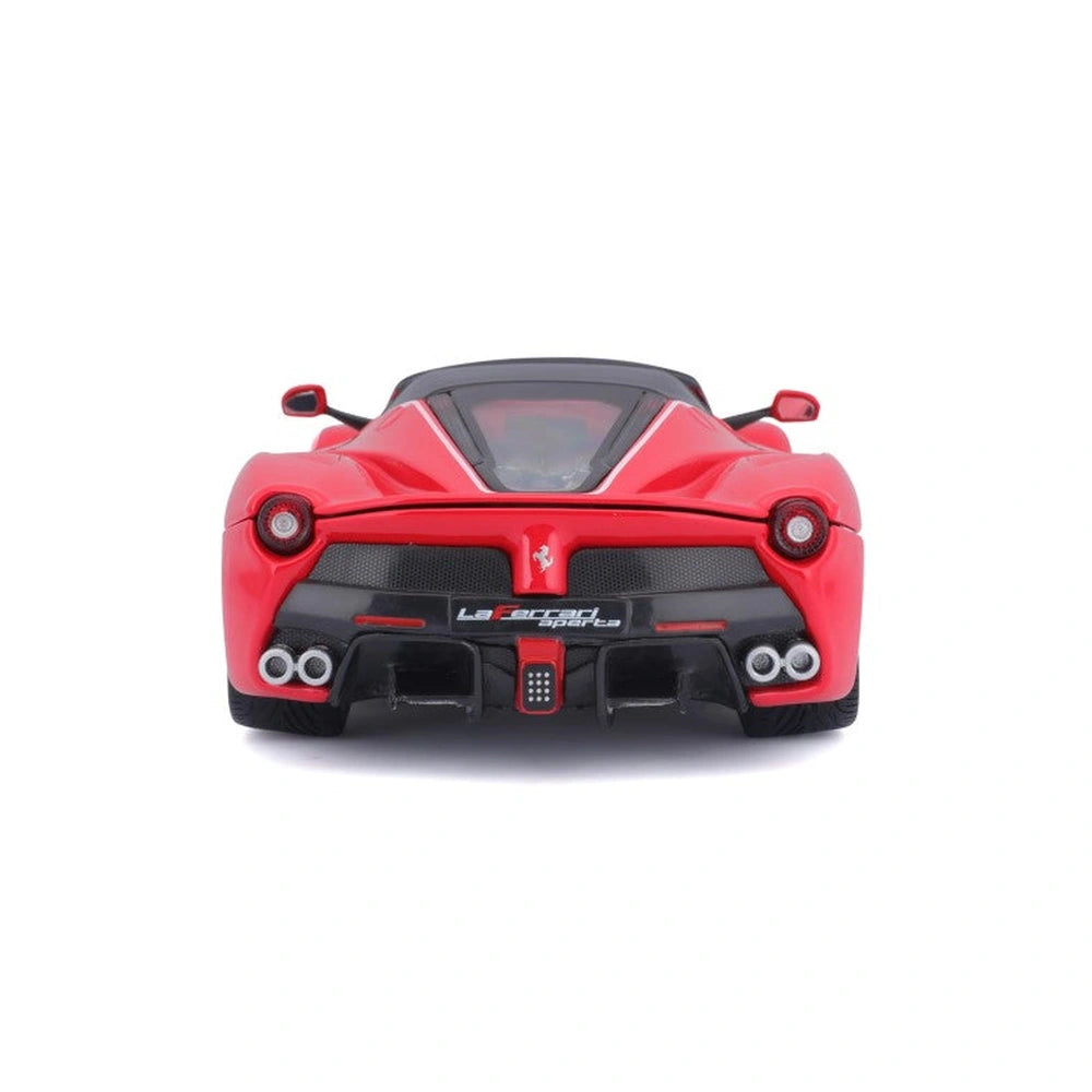 BBurago Ferrari La Ferrari Aperta 1:24 model in glossy red with matte black roof, featuring transparent windows and detailed 