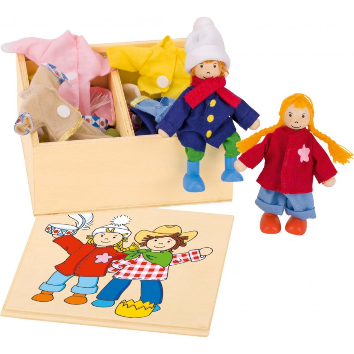 Gollness - Birte & Ben Puppen mit Kleiderbox - Puppen, Spielsets & Spielzeugfiguren