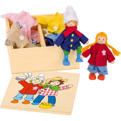 Gollness - Birte & Ben Puppen mit Kleiderbox - Puppen, Spielsets & Spielzeugfiguren