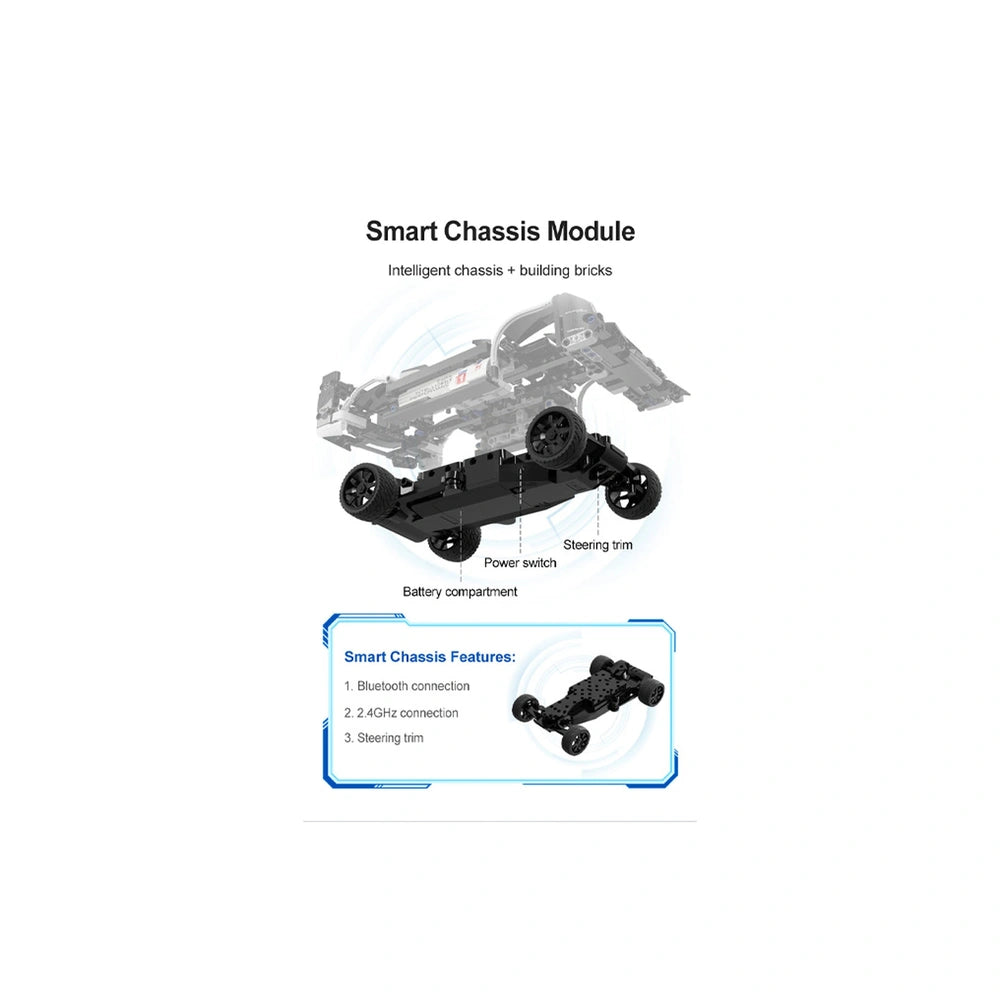 CaDA GT Sport Car construction set toy in a digital rendering, centrally positioned without identifiable components or colors