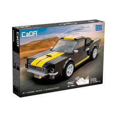 Cada Sports Cars C55034W Shelby black and gold construction set packaging with glossy cardboard and transparent window.