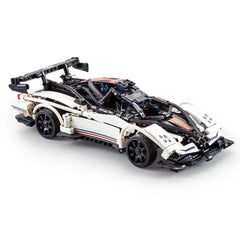 CaDA Z Wind RC Super Car construction set features a detailed design with four wheels, wing, and various components.