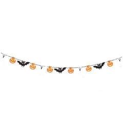 Carnival Toys - Halloween-Dekoration Horizontale Girlande 150 cm Schwarz und Orange Festliche Dekoration - Rollenspiele und Berufsspiele
