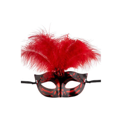 Carnival Toys - Plastikmaske mit roten Federn - Rollenspiele & Berufsspiele