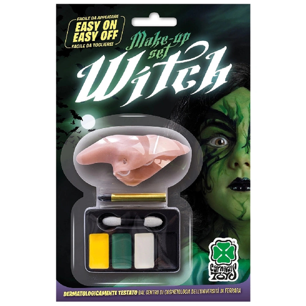 Carnival Toys - Hexen-Make-up-Set für kreatives Rollenspiel mit leicht an- und abnehmbarem Prothesennase - Make-up