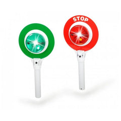 Dickie Police Stop Sign features a red "STOP" sign and a green sign with a white circle on a white pole.