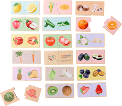 Montessori - Wooden Fruit and Vegetable Puzzle - Educational Toys