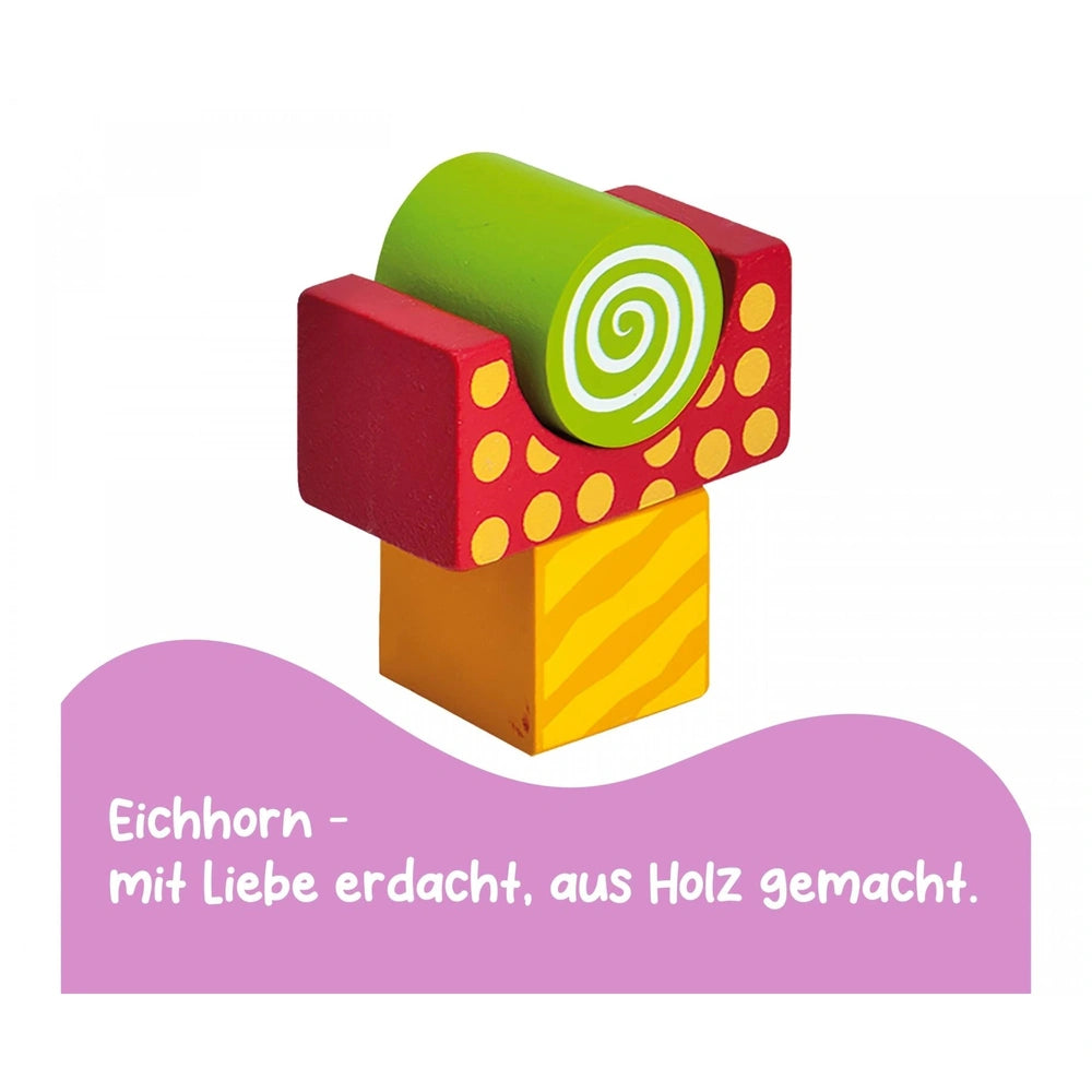Eichhorn Wooden Blocks in Bucket featuring colorful stacking blocks for sorting and playful learning.