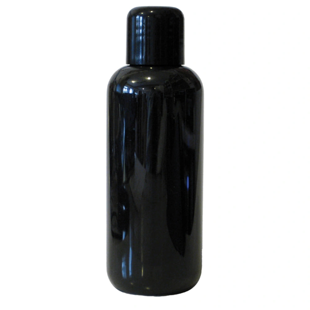 Profi-Aqua-Liquid-Black professional makeup in a glossy black bottle with a narrow neck and wider base.