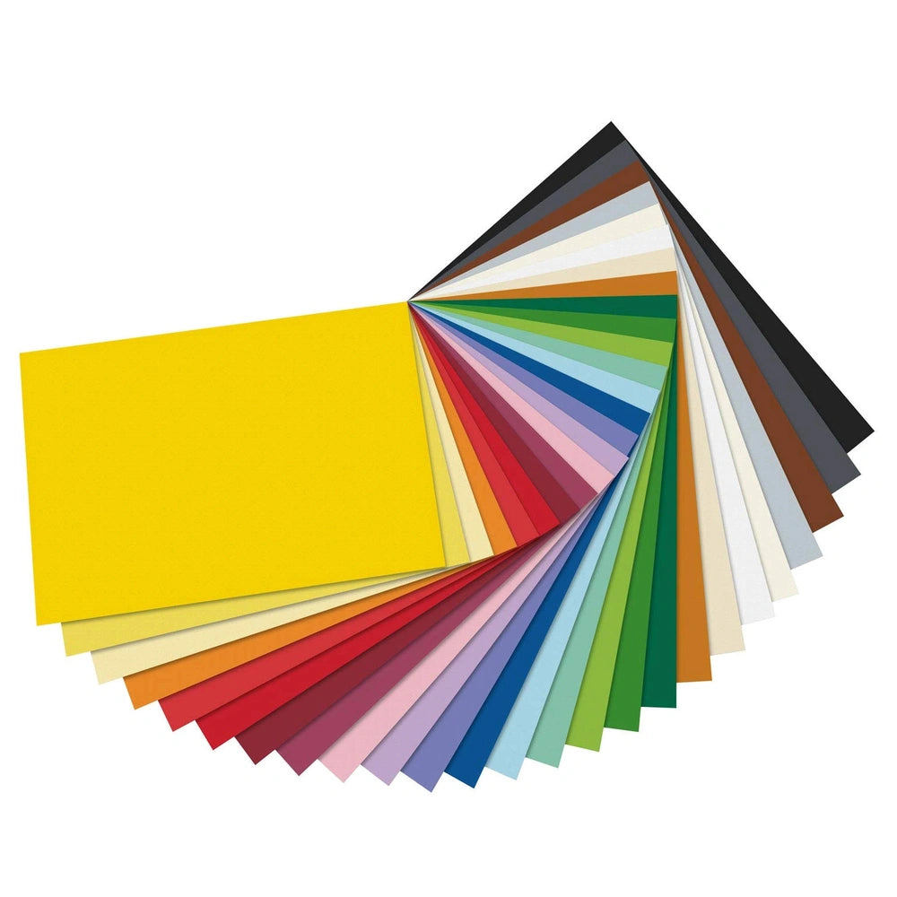 Folia Jumbo Fotokarton Block features 10 multi-colored sheets including yellow, red, pink, purple, green, blue, orange, and b