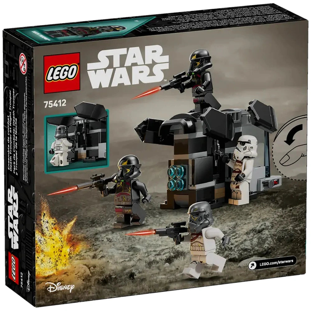 LEGO Star Wars Death Trooper & Night Trooper Battle Pack box featuring two minifigures with blasters and a dropship.