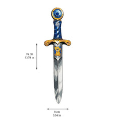 Mini Lion Sword in blue with a silver blade and gold handle, centered for pretend play and role-playing adventures.