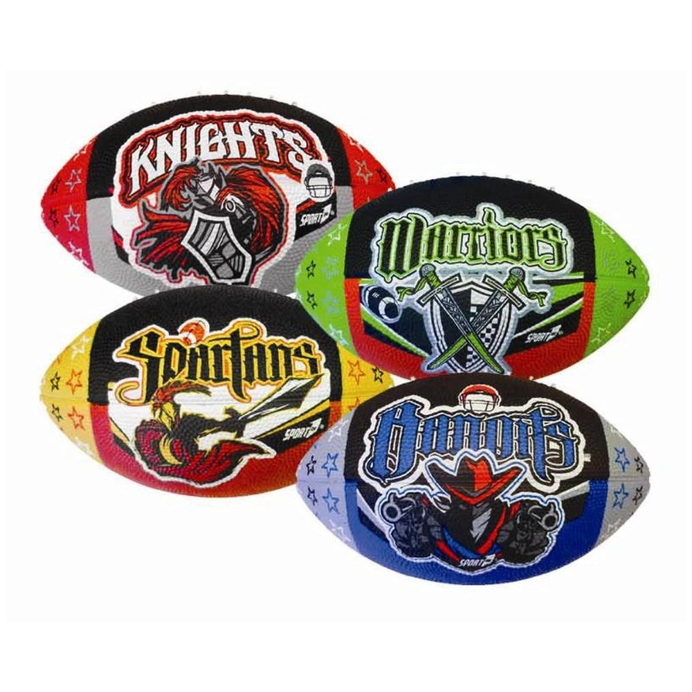 Mandelli American Football FIAF mascot featuring a textured surface and vibrant multi-colored designs on all four sides.