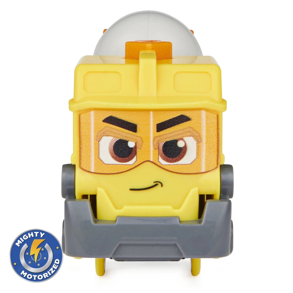 Mighty Express Motorized Train features a cheerful yellow design with a smiling face and detachable parts for interactive pla