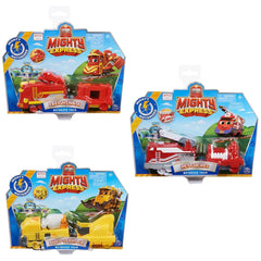 Mighty Express motorized train set features colorful toy trains in action, packaged with vibrant graphics and Netflix brandin