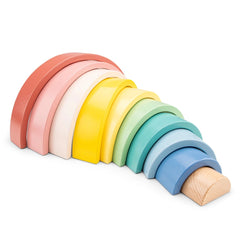 New Classic Toys - Wooden Rainbow - 10Pcs. - Sorting & Stacking Toys