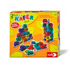 Noris 3 Colorful Bug Games box showcasing vibrant ladybug designs, ideal for engaging childrens playtime.