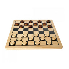 Noris Deluxe Wooden Chess & Checkers board game featuring a 6x6 grid and decorative checkers against a neutral background.