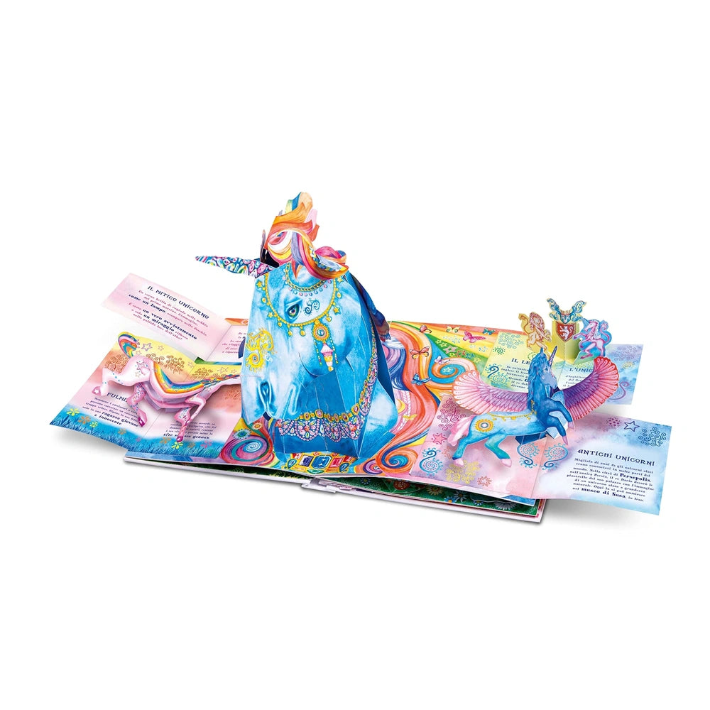 NUINUI Unicorni Pop Up XXL packaging features a blue unicorn design with colorful patterns on glossy cardstock and a plastic 