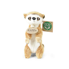 Plush toy lemur with cream body and brown markings, featuring a tag that reads "RAPPA" and "ECO FRIENDLY."