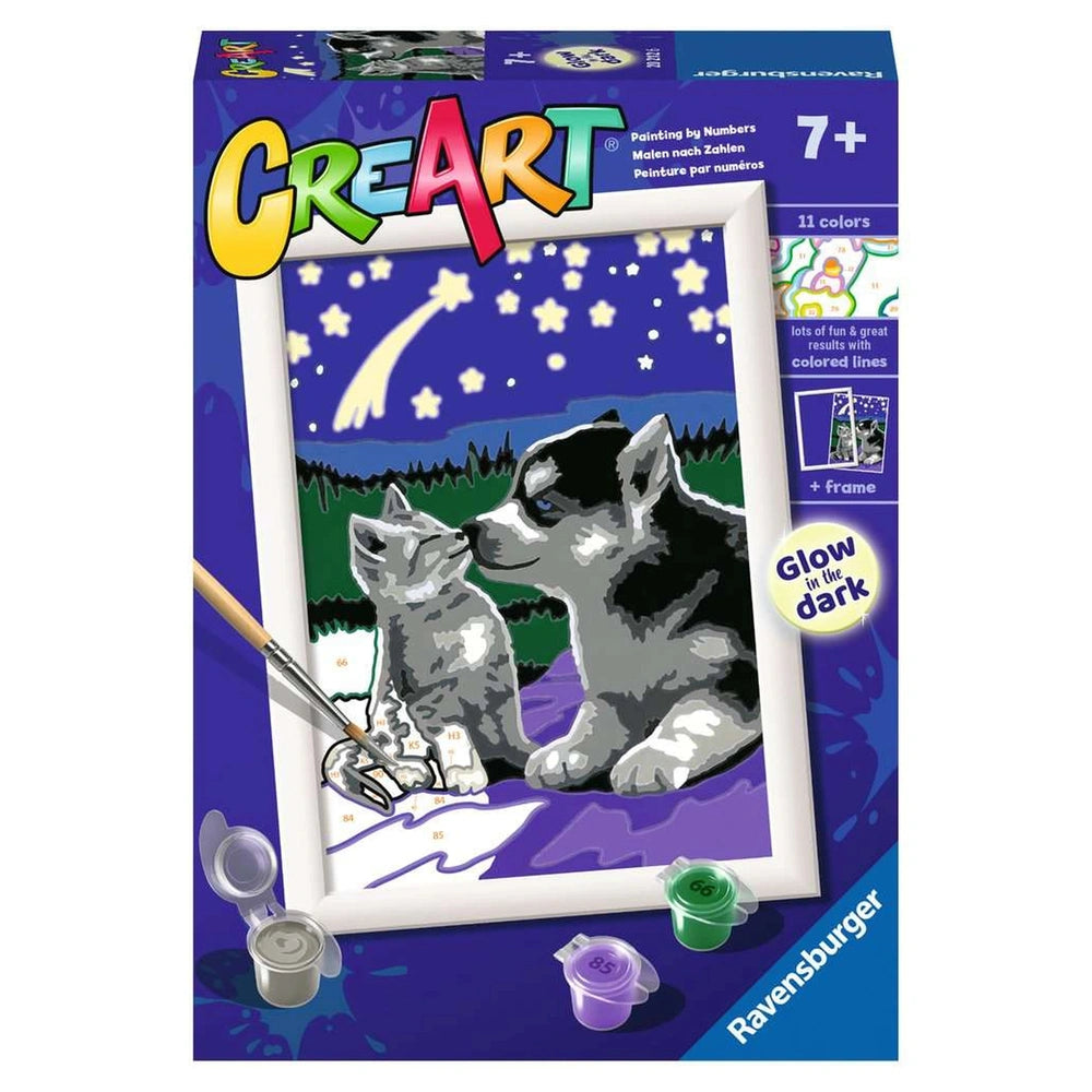 Ravensburger - Creart Welpen unter den Sternen - Malen nach Zahlen - Basteln und Kunst