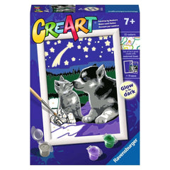 Ravensburger - Creart Welpen unter den Sternen - Malen nach Zahlen - Basteln und Kunst