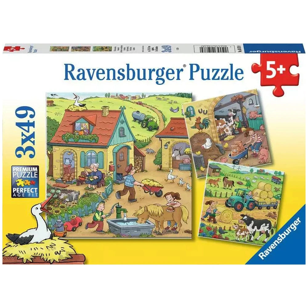 Ravensburger - Lots Going On On The Farm - 3x49 Pieces - Puzzles