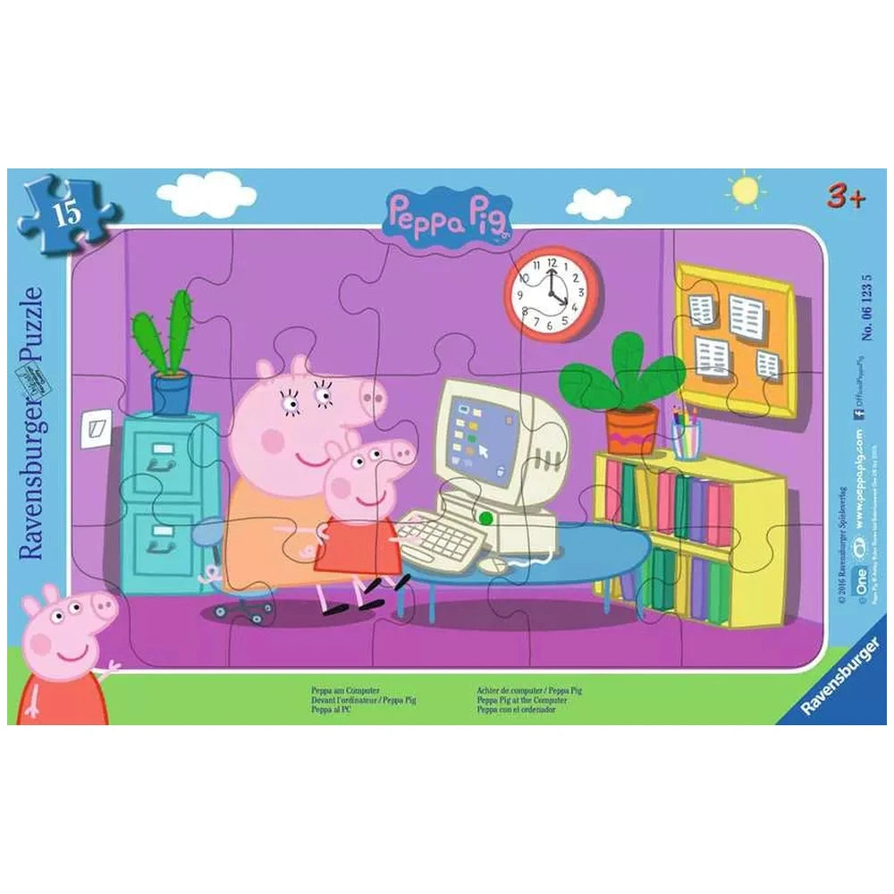 Ravensburger - Peppa Pig - Peppa On The Computer - 15 Pieces - Puzzles