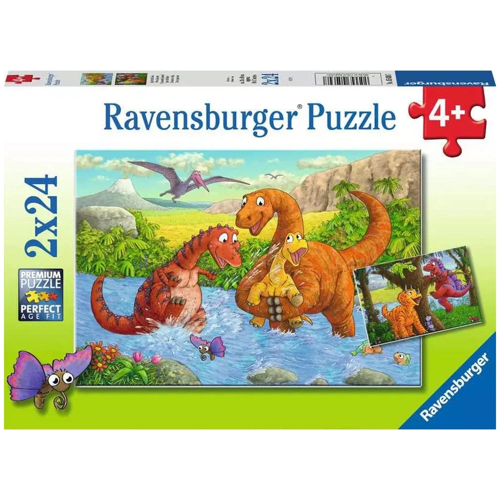 Ravensburger - Spielende Dinosaurier - 2x24 Teile - Puzzles