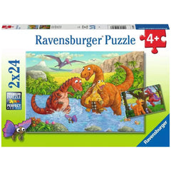 Ravensburger - Spielende Dinosaurier - 2x24 Teile - Puzzles