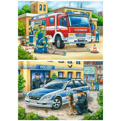 Ravensburger - Polizei und Feuerwehr - 2x12 Teile - Puzzles