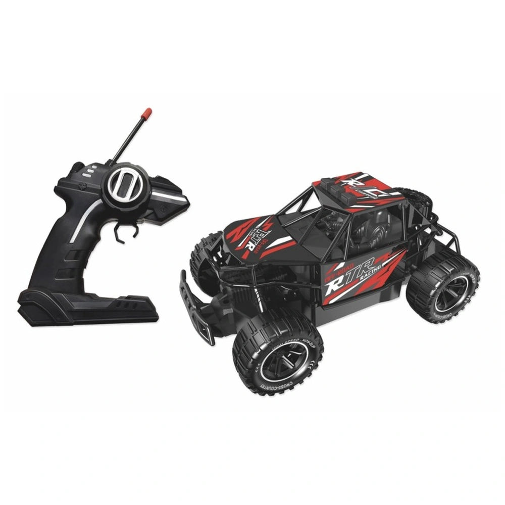 RS Toys Auto Racing Offroad RC Rock Climber in black and red with a matching controller on a white background.