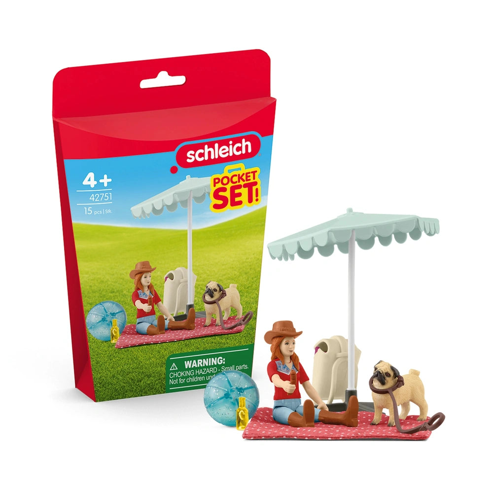 Schleich - Pocket Set Entspannung mit Möpsen - Spielzeug-Spielsets